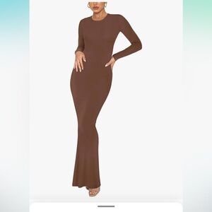 NWT -REORIA Long Sleeve Ribbed Bodycon Maxi Dresses - XL